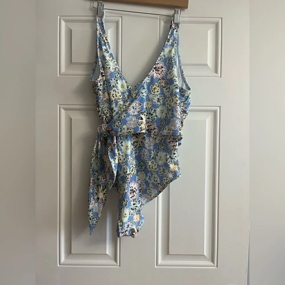Tanya Taylor Kelly Floral Wrap One-Piece Swimsuit NWT Size 2X
